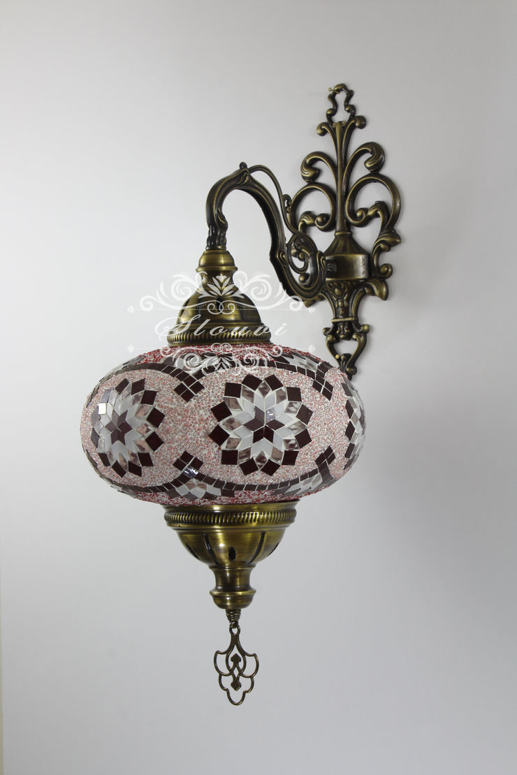 Turkish Mosaic  Wall Sconce, With Extra Large Globes - TurkishLights.NET