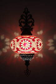 Turkish Mosaic  Wall Sconce, With Extra Large Globes - TurkishLights.NET