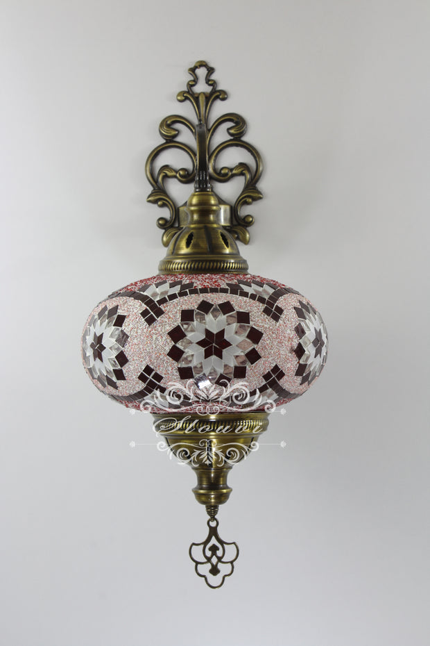 Turkish Mosaic  Wall Sconce, With Extra Large Globes - TurkishLights.NET