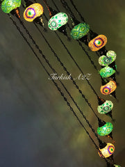 Turkish Mosaic Chandelier with 13 Large Globes (water drop model) , ID:152 - TurkishLights.NET