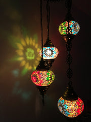 4 - BALL TURKISH MOSAIC CHANDELIER - TurkishLights.NET