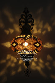 Turkish Mosaic  Wall Sconce, With Extra Large Globes - TurkishLights.NET