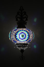 Turkish Mosaic  Wall Sconce, With Extra Large Globes - TurkishLights.NET