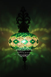 Turkish Mosaic Wall Sconce, With Extra Large Globes - TurkishLights.NET