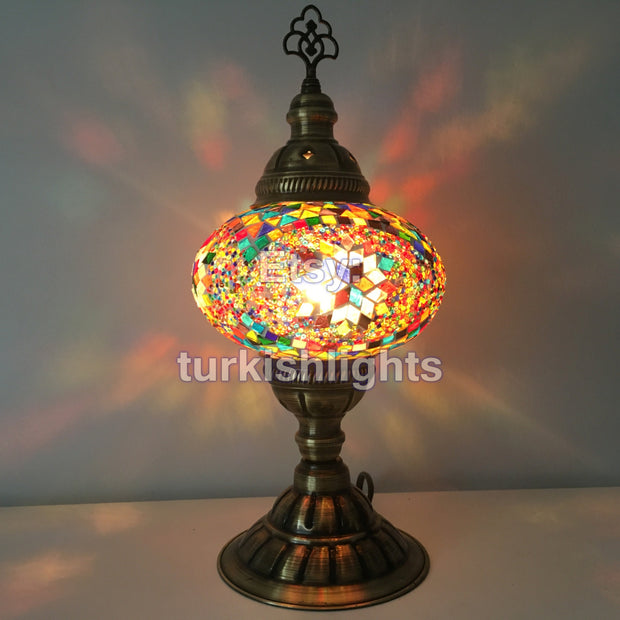 MOSAIC TABLE LAMP - LARGE GLOBE - TurkishLights.NET