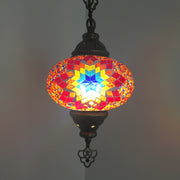 Turkish Handmade Mosaic  Hanging Lamp - Large Globe - TurkishLights.NET