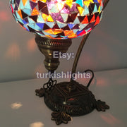 SWAN NECK MOSAIC TABLE LAMP, LARGE GLOBE - TurkishLights.NET