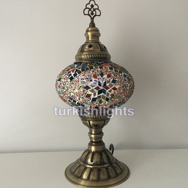 MOSAIC TABLE LAMP - LARGE GLOBE - TurkishLights.NET