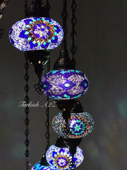 Turkish Mosaic Chandelier with 13 Large Globes (water drop model) , ID:152 - TurkishLights.NET