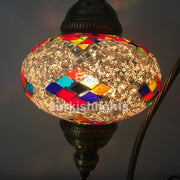 SWAN NECK MOSAIC TABLE LAMP, LARGE GLOBE - TurkishLights.NET