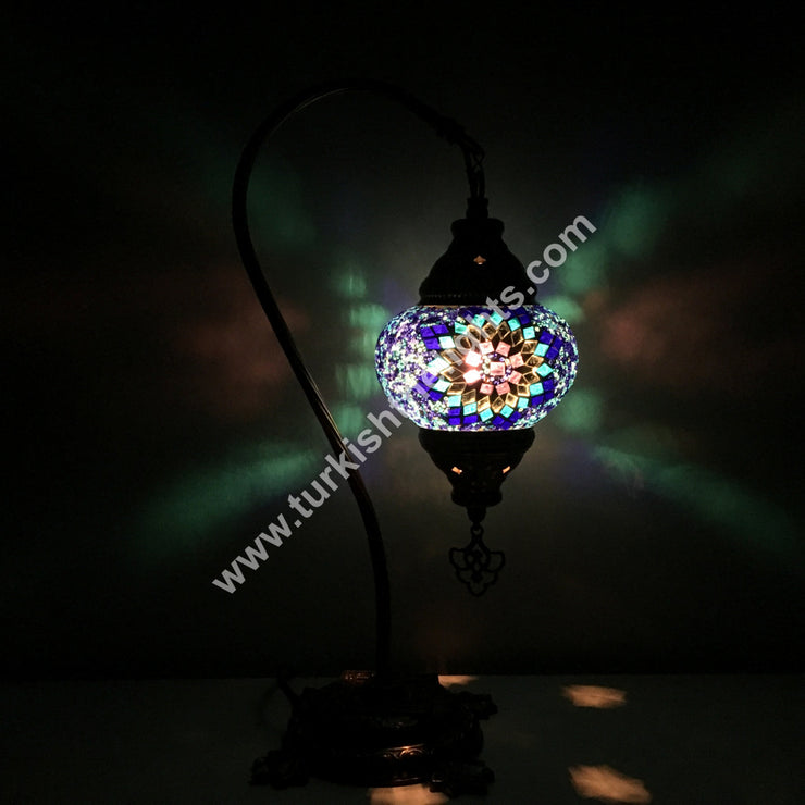 SWAN NECK MOSAIC TABLE LAMP - TurkishLights.NET