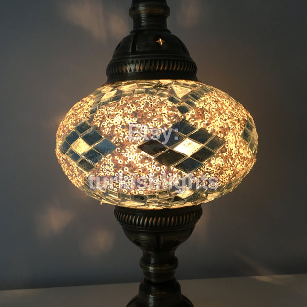 MOSAIC TABLE LAMP - LARGE GLOBE - TurkishLights.NET