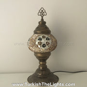 TURKISH MOSAIC TABLE LAMP,  MEDIUM GLOBE - TurkishLights.NET