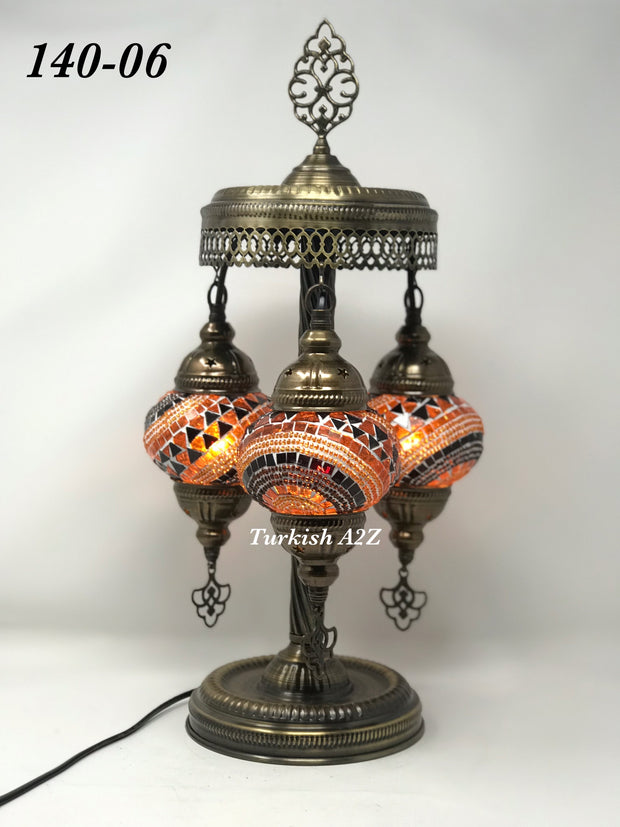 Turkish Mosaic Short Floor/Table lamp With Small Globes, ID:140 - TurkishLights.NET