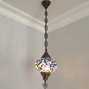 Turkish Handmade Mosaic  Hanging Lamp - Large Globe - TurkishLights.NET