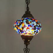 Turkish Handmade Mosaic  Hanging Lamp - Large Globe - TurkishLights.NET