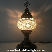 TURKISH MOSAIC TABLE LAMP,  MEDIUM GLOBE - TurkishLights.NET