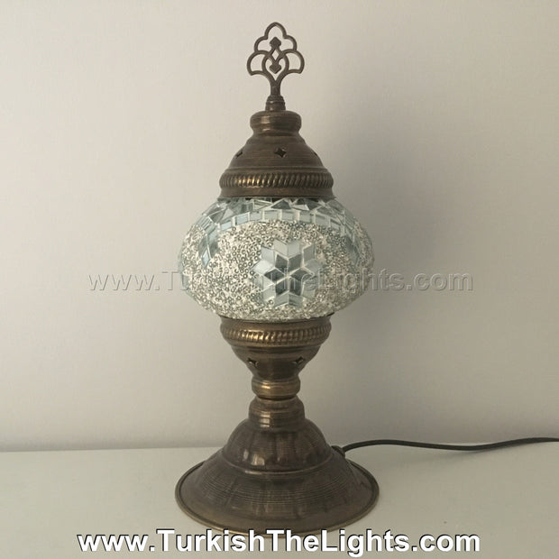 TURKISH MOSAIC TABLE LAMP,  MEDIUM GLOBE - TurkishLights.NET