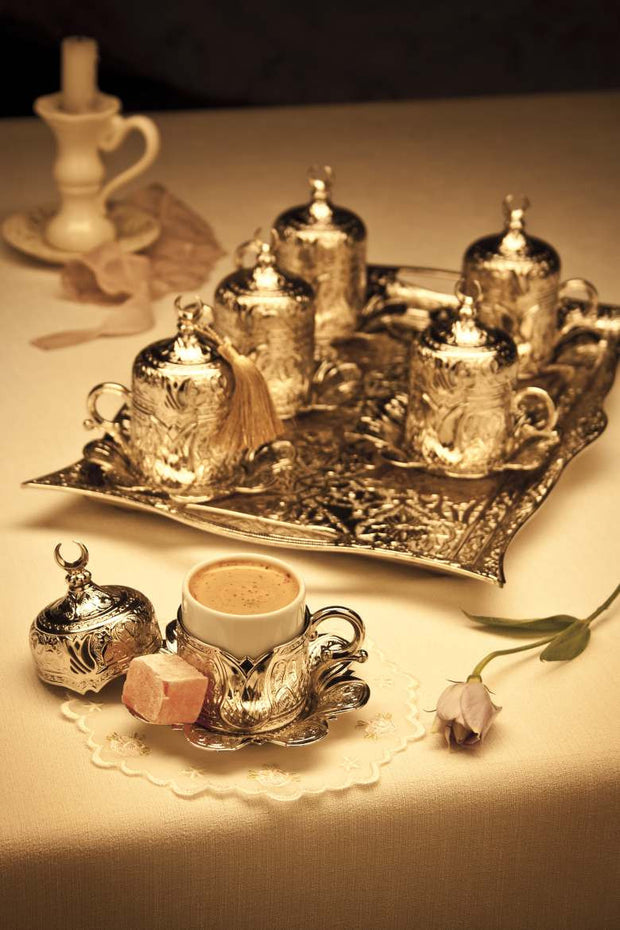 TURKISH GREEK ARABIC COFFE EXPRESSO SET FOR 6 - TurkishLights.NET