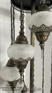 9 BALL TURKISH OTTOMAN FLOOR LAMP WITH LARGE GLOBES ID: F9-39