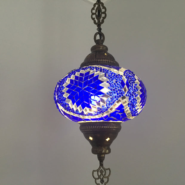 Turkish Handmade Mosaic  Hanging Lamp - Large Globe - TurkishLights.NET