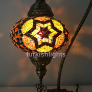 SWAN NECK MOSAIC TABLE LAMP, LARGE GLOBE - TurkishLights.NET