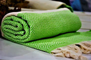 BEST QUALITY ELMAS TURKISH BATH TOWEL, TURKISH PESHTEMAL, GREEN - TurkishLights.NET