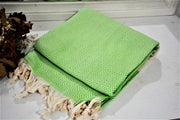 BEST QUALITY ELMAS TURKISH BATH TOWEL, TURKISH PESHTEMAL, GREEN - TurkishLights.NET