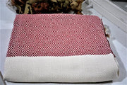 BEST QUALITY ELMAS TURKISH BATH TOWEL, TURKISH PESHTEMAL, RED - TurkishLights.NET