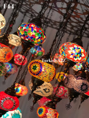 Turkish Mosaic Chandelier With 37 Large Globes  ,ID: 144, FREE SHIPPING - TurkishLights.NET