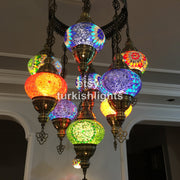 9-BALL TURKISH SULTAN MOSAIC CHANDELIER - TurkishLights.NET