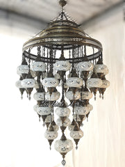 Turkish Mosaic Chandelier With 51  Large Globes  ,ID: 153, FREE SHIPPING - TurkishLights.NET