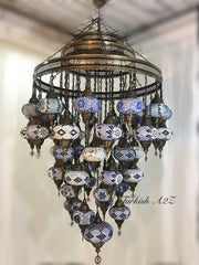 Turkish Mosaic Chandelier With 51  Large Globes  ,ID: 153 Free shipping - TurkishLights.NET