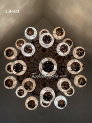 Turkish Mosaic Chandelier With 24 Medium Globes  ,ID: 158, FREE SHIPPING - TurkishLights.NET