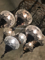 9-BALL Turkish Sultan Mosaic Chandelier With (LARGE) GLOBES , ID:161 - TurkishLights.NET