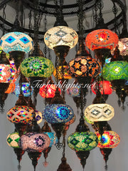 Turkish Mosaic Chandelier With 37 Large Globes  ,ID: 144, FREE SHIPPING - TurkishLights.NET