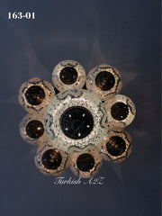 9  BALL SULTAN  CHANDELIER (Large globe) , Short Chandelier Flush Against the ceiling - TurkishLights.NET