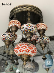 9  BALL SULTAN  CHANDELIER  , Short Chandelier Flush Against the ceiling, ID:164 - TurkishLights.NET