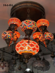 9  BALL SULTAN  CHANDELIER  , Short Chandelier Flush Against the ceiling, ID:164 - TurkishLights.NET