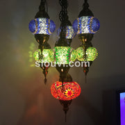 7 - BALL SULTAN TURKISH MOSAIC CHANDELIER - TurkishLights.NET