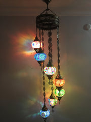 7 - BALL TURKISH MOSAIC CHANDELIER - TurkishLights.NET