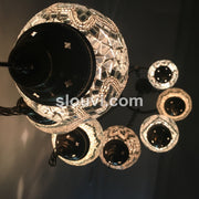 7 - BALL TURKISH MOSAIC CHANDELIER, WHITE - TurkishLights.NET