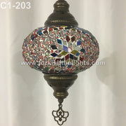 Turkish Handmade Mosaic  Hanging Lamp - Large Globe - TurkishLights.NET