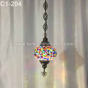 Turkish Handmade Mosaic  Hanging Lamp - Large Globe - TurkishLights.NET