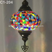 Turkish Handmade Mosaic  Hanging Lamp - Large Globe - TurkishLights.NET