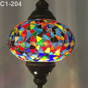 Turkish Handmade Mosaic  Hanging Lamp - Large Globe - TurkishLights.NET