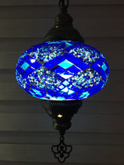 Turkish Handmade Mosaic  Hanging Lamp - Large Globe - specıal edıtıon - TurkishLights.NET