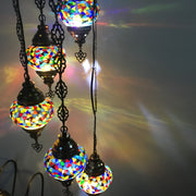 5 BALL TURKISH MOSAIC CHANDELIER - TurkishLights.NET