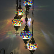 5 BALL TURKISH MOSAIC CHANDELIER - TurkishLights.NET