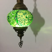 Turkish Handmade Mosaic  Hanging Lamp, medium globe - TurkishLights.NET